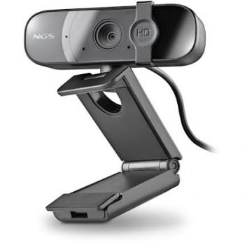 Cámara Web NGS Full HD 1080p con Micrófono Integrado y Conexión USB 2.0 para Videollamadas, Base Ajustable y Filtro de Privacidad