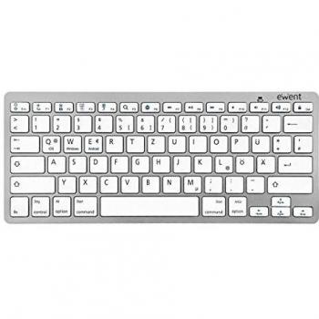 Ewent EW3164 Teclado QWERTZ Plata, Blanco