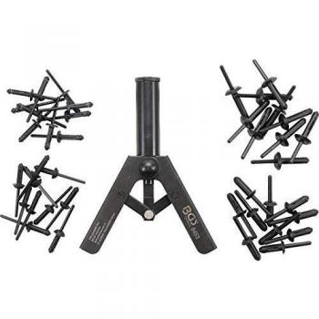 Pinzas de remachar para tuercas de plástico + 40 piezas de tuercas 5,0 - 6,3 mm - BGS 8463