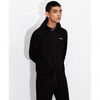 Armani Exchange Men's Basic Zip-Up Hoodie - Black, Casual Cotton Sweatshirt