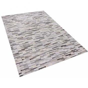 Alfombra de piel de vaca gris 140 x 200 cm Ahilli patchwork moderna