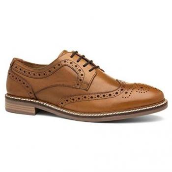 Hush Puppies Bryson Tan Leather Brogue Oxfords for Men - Size UK 7