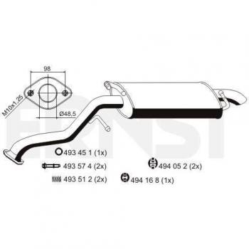 Silenciador trasero ERNST 687027