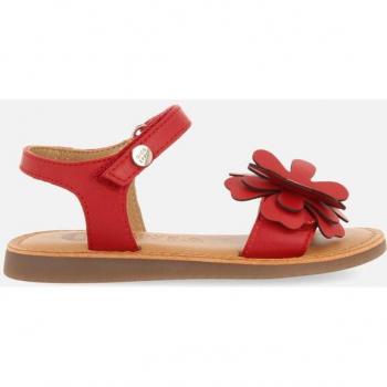 Sandalias Rojas de Piel con Adorno de Flores - Niña y Niño