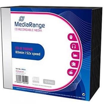 Paquete de 10 CD-R MediaRange 700MB 80Min 52x en Slimcase