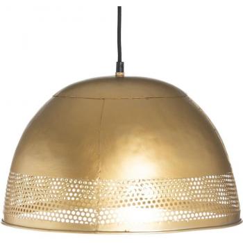 Lámpara de techo colgante de hierro dorado con pantalla tallada, dimensiones Ø38x24 cm