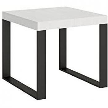 Mesa Extensible Tecno 90x90/246 cm Estructura Antracita y Fresno Blanco
