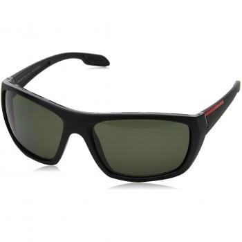 PRADA SPORT Men's 0PS06SS 1BO5X1 61 Sunglasses, Matte Black/Polargreen