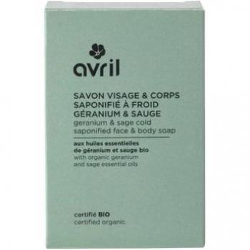 Jabón Facial y Corporal Bio de Geranio y Salvia 100g - Proceso en Frío Avril