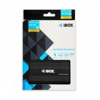 iBox HD-02 Carcasa para Disco Duro Externo 2.5 SATA a USB 3.0 Color Negro