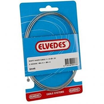 Elvedes Unisex's Inner Cable Shift Steel Galvanized 2250 mm Universal Shimano/Simplex/Huret-Black, Metallic, 2.25 m