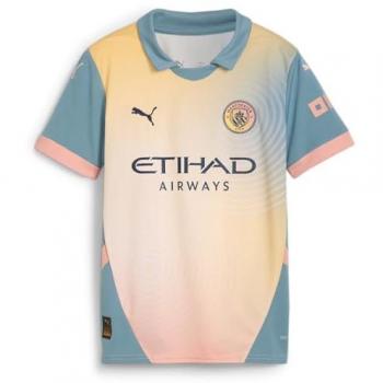 Camiseta de Manga Corta Junior Manchester City FC Replica 2024/25 Rosa Talla 176