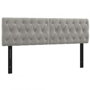 Cabeceros 2 unidades terciopelo gris claro 72x7x78/88 cm