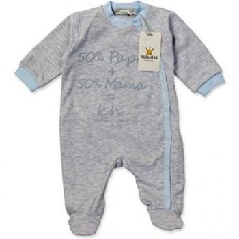 Milarda - Pantalón de peto - Manga Larga - para bebé niño gris y azul 68