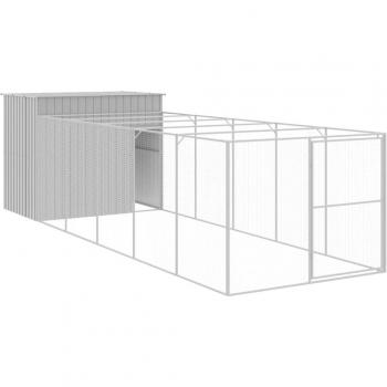 Caseta para perros corral de acero galvanizado gris claro 214x661x181cm