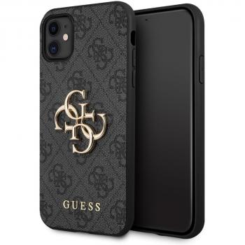 Funda Guess para iPhone 11 con Logo Metálico Grande - Gris