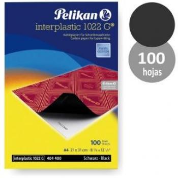 Papel carbón calco Pelikan negro, para máquina, 100 hojas