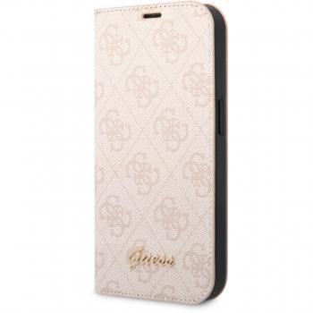 Funda Bookcase Guess Rosa para iPhone 14 Pro Max con Monograma 4G y Logo Vintage