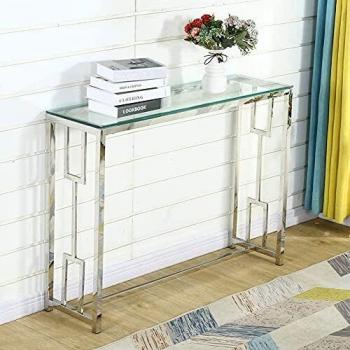Mesa Consola Recibidor Bacyion Mesa de Entrada Mesa Auxiliar para Salón, Recibidor de Entrada de Cristal, Dormitorio, Montaje fácil
