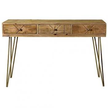 Consola de mango y metal dorado L120 cm LINIUM