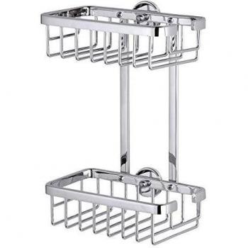 tesa 40211-00000-00 40211-00000-00-Cesta de Ducha Doble Serie ALUXX, Plata, 260mm x 180mm x 107mm