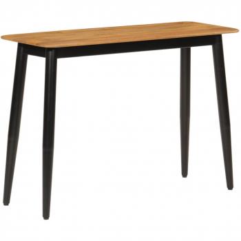 Mesa consola de madera maciza de mango y hierro 110x40x76 cm, color marrón, para salón, entrada o recibidor