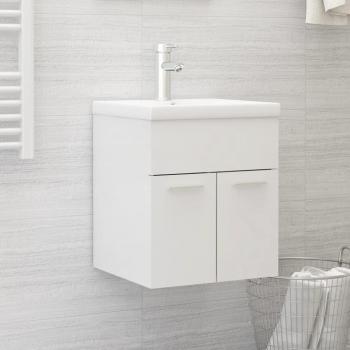 Armario bajo lavabo blanco pulido 41x38,5x46 cm de madera multicapa