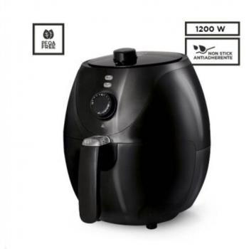 Freidora de Aire Sin Aceite Negra 3.2 L Antiadherente 1200 W Ideal para Cocinar Saludable