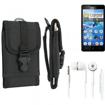 bolsa del cinturón / funda para lenovo P780, negro + Auriculares | caja del teléfono cubierta protectora bolso - K-S-Trade