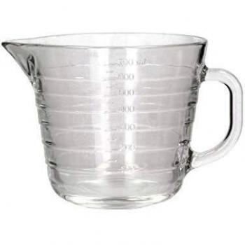 Takestop® - Medidor dosificador transparente de cristal con escala graduada, jarra grabadora de precisión con escala, para líquidos, mango, accesorios de cocina