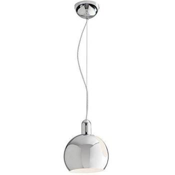 Lámpara colgante Narciso 1 bombilla Metal Cromo, Plafón Colgante Dome Cromo 20x22,5cm