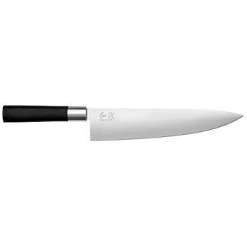 Cuchillo de chef de 23 cm - KAI Wasabi Black 6723C, cuchillo de cocina, hoja de acero inoxidable, mango de polipropileno negro, diseño ergonómico, ideal para cortar y picar