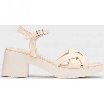 Sandalias de mujer en piel con plataforma y tacón bloque
