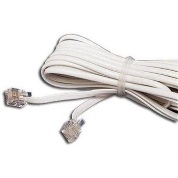 EDC GROUP Cable Telefono Rj-11 5.4 Metros, Blanco, 01-0385