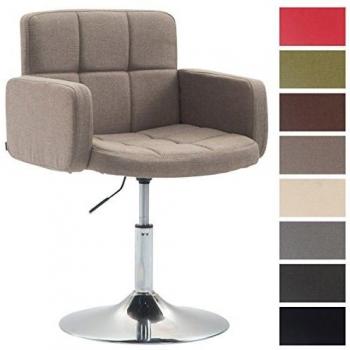Silla Lounge Diseño Los Ángeles en Tela Taupe Ajustable y Giratoria