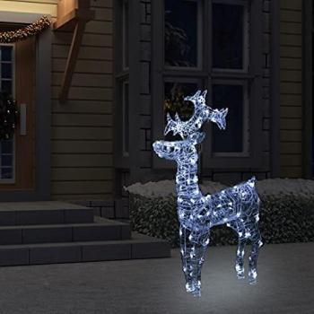 Reindeer Christmas Decoration with 90 LEDs 60x16x100 cm Acrylic