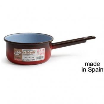 Cazo Recto Esmalte 14 cm - 1L para Cocina de Fuego de Gas, Eléctrico, Vitro e Inducción