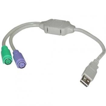 L-link LL-UPS-102 - Adaptador Doble PS/2 a USB, Color Blanco
