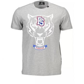 Plein Sport Gray Cotton T-Shirt - M