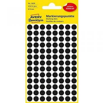 AVERY Zweckform - AVERY Zweckform pastilles de couleurs, diametre 8 mm, noire
