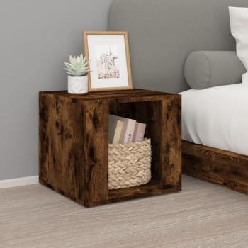 Mesita de noche madera contrachapada 41x40x36 cm Blanco, Negro, Roble Sonoma, Marrón, diseño moderno para dormitorio, salón y estudio
