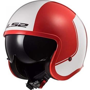 LS2 Casco de moto OF599 SPITFIRE RIM rojo, blanco, rojo, rojo, blanco, rojo, L
