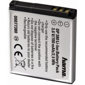 Hama - DP 380, Litio-Ion, 700 mAh, 3.6 V, 40 x 5.7 x 35 mm, 16 g, Plata