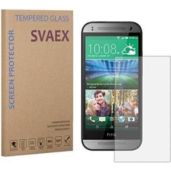 SVAEX HTC One Mini 2 Premium Protector de pantalla de vidrio templado - vidrio de dureza 9H - grosor de 0.3mm - transparencia de alta definición - bordes redondeados 2.5D - antigolpes - recubrimiento oleofóbico - tacto delicado - vidrio de alta calidad 