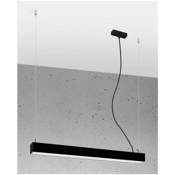 Plafón LED integrado Pinne Acero Negro 1 bombilla 150cm