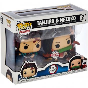 Funko Pack de 2 Figuras POP Vinyl Demon Slayer Kimetsu No Yaiba - Tanjiro & Nezuko - Edición Especial