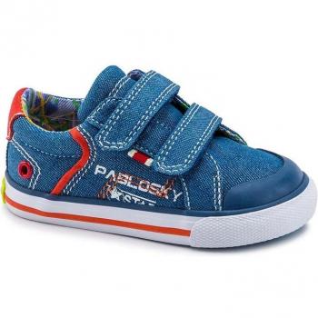 Zapatilla Pablosky Denim Jeans Velcro Niño