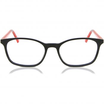 Rectangle Full Rim Plastic Kids' Prescription Glasses Online Black Size 49 - Free Lenses - Blue Light Block Available - SmartBuy Kids