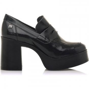 Zapatos de Tacón Mustang Sixties para Mujer en Piel Negro con Altura de Tacón 8cm