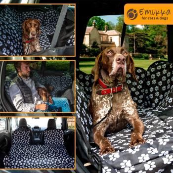 Funda de Coche para Perro. Protector Impermeable para Asiento Trasero. Cubre Asientos con Cinturón para Mascotas Gratis. Cubierta para Maletero. Cubreasientos Universal 5 en 1 para Viajar con Perros